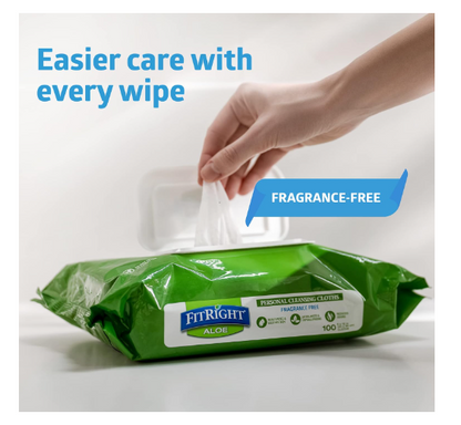 FitRight Personal Cleansing Wipes with Aloe